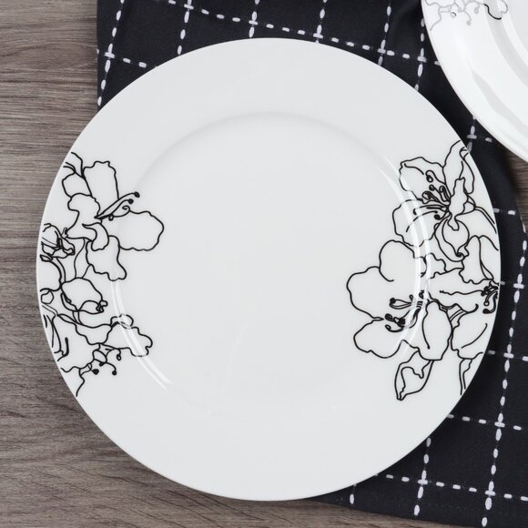 Salad Plates Forma Black Collection By Ciroa  - Set of Two - Replacement Plates - Picture 1 of 6